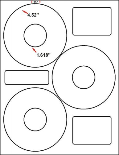 300 4.52&#034; OD 3UP CD/DVD NEATO COMPATIBLE  MATTE LABELS FAST  SHIPPING!