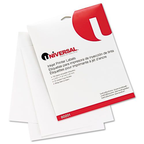 Universal ink jet printer labels 2 5/8x1 label size white 750/pack for sale