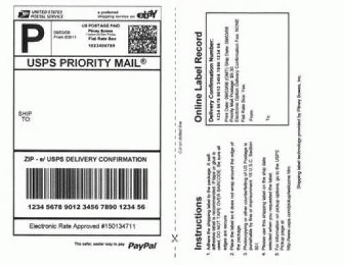 Paypal Internet Shipping Label 100 SHEETS(2 LABELS PER SHEET)