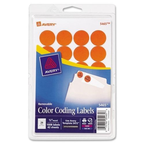 LOT OF 4 Avery Round Color Coding Label - 0.75&#034; D- 1008/Pk - Orange