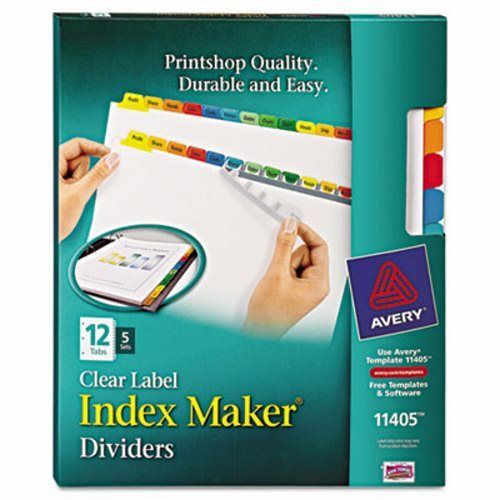 Avery Index Maker Dividers, Multicolor 12-Tab, Letter, 5 Sets/Pack (AVE11405)