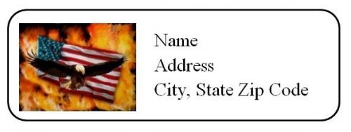 30 Personalized Return Address Labels US Flag Independence Day (us25)