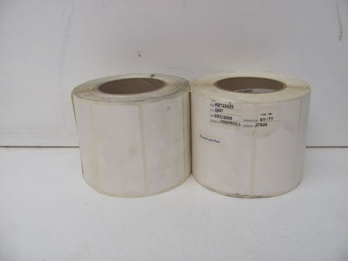 LOT OF 2 ASL KP122423 WHITE LABELS ROLL OF 1000 4&#034; X 2&#034; NNB!!!