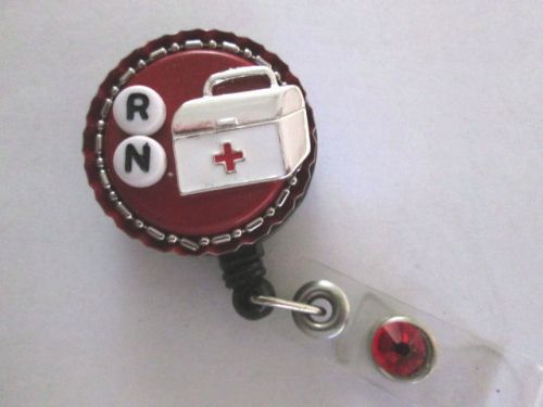 RN WITH MEDICAL BAG DECORATION ID BADGE REEL HOLDER NURSE, MEDICAL,HOSPITAL