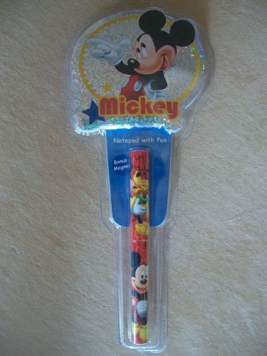Disney Mickey Mouse Notepad &amp; Pen Set With Bonus Magnet, BRAND NEW IN PACKAGE!!!