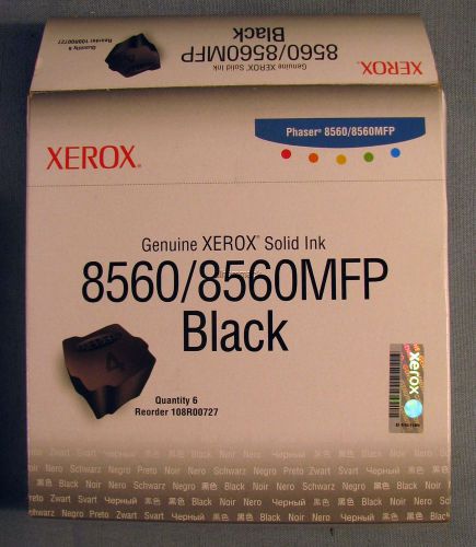 GENUINE XEROX 108R00727 BLACK SOLID INK PHASER 8560 8560MFP SIX PACK - OPEN BOX