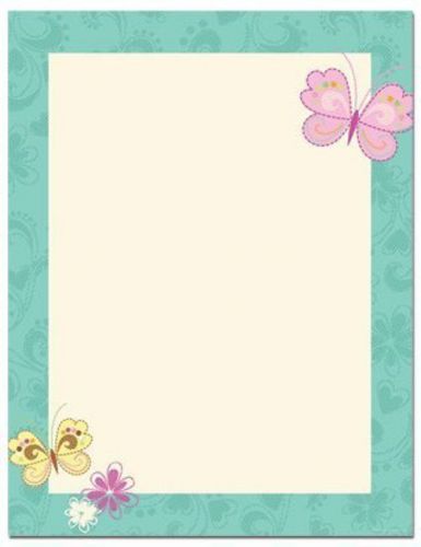 BUTTERFLIES &amp; FLOWERS LETTERHEAD ~ 100 Sheets ~ New in Sealed Package