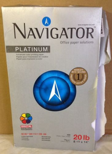 Navigator NPL1420 Platinum Paper 99 Brightness 20lb 8-1/2 x 14 White 500 Sheets