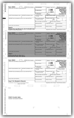 2014 1099-r 14&#034; 3-up laser income tax forms horizontal format pressure seal 1000 for sale