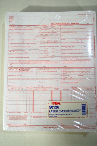 Tops 50126 Laser CMS Heath Insurance Claim Form  500 count