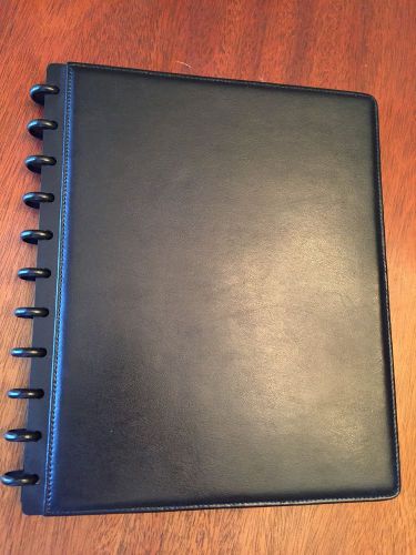 M by Staples Arc Customizable Leather Notebook System 9.5 x 11.5&#034; Black