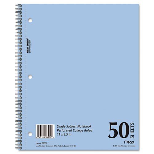 Meadwestvaco Mid Tier Notebook - 50 Sheet - 15lb - College Ruled - (06552)
