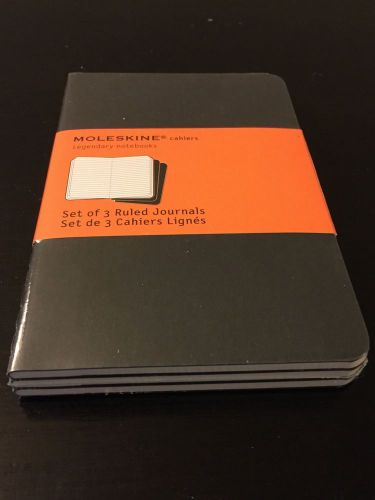 Moleskin Cahier Ruled Journal (Set Of 3) Black Cover FREE Shipping