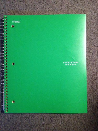 Mead Five Star Green 3 Subject Notebook, 9&#034;x11&#034;