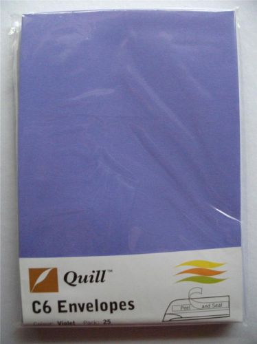Coloured C6 Envelopes Purple Violet For Writing Note Pad Invitations, Pack of 25