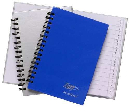 A6 indexed spiral twinwire manuscript notebook - a-z index note book for sale