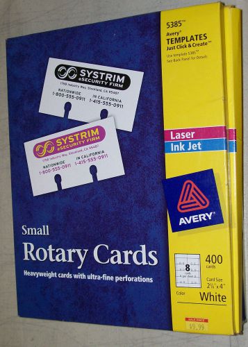 Avery Small Rotary Cards, 2 1/6 X 4, Laser/ Ink Jet, 400 Cards/Box  #5385