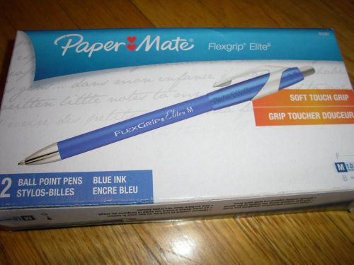 New ! 12PK Paper Mate Flexgrip Elite Retractable Ballpoint Pens Blue  - PAP85581
