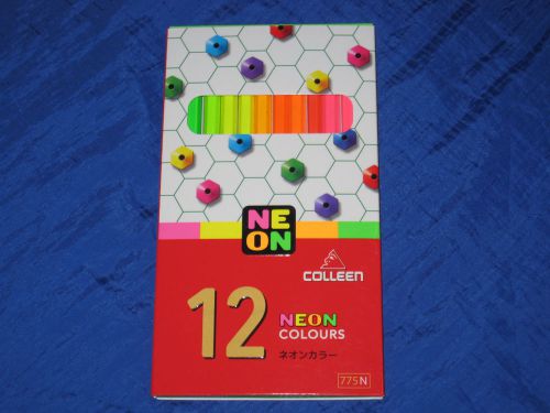COLLEEN 12 Colors box of 12 NEON Coloured Pencils - No 775N -