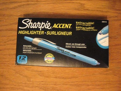 Sharpie Accent Retractable Highlighters, Chisel Tip, Blue, Package 12 - 28010