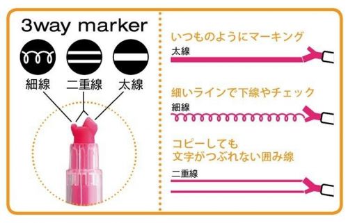 KOKUYO Set of 5 Permanent 3 ways Assorted colors Marker pen