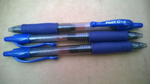 NWOP Pilot G-2 07 Blue Gel Ink Pens Set of 3