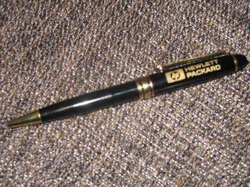 Solid Brass Ball Point Pen - HP HEWLETT PACKARD Logo - NOS