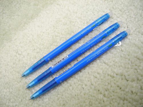 3pcs PILOT retractable FRIXION ball slim 0.38mm roller ball pen Sky Blue(Japan)