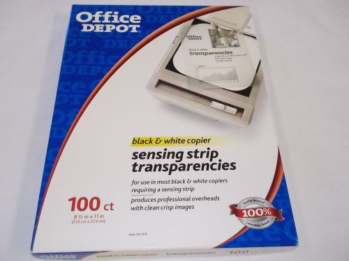 Office Depot TRANSPARENCY FILM for Copiers with Sensing Stripe, New 75 sheets