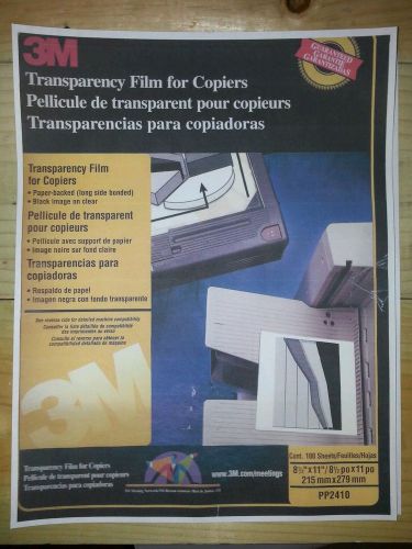 New 3M Copier Transparency Film (100 Count) PP2410 Paper-Backed Black on Clear