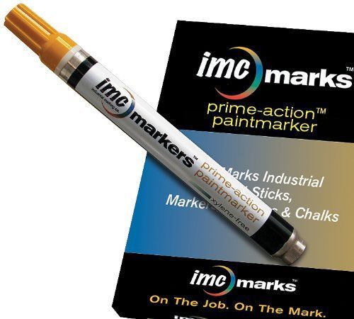 IMC Marks Prime-Action Xylene-Free Permanent Paint Marker  1/8&#034; Mark Size  Yello