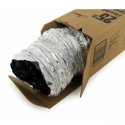 8&#034; x 25&#039; uninsulated foil flex duct for sale