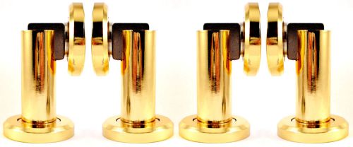 Lot of 4 Polished Brass MX-3 *MAGNETIC* DoorStops Heavy Commercial Grade Quality