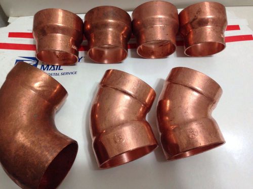 Lot 7x Copper Fitting Mixed Shape