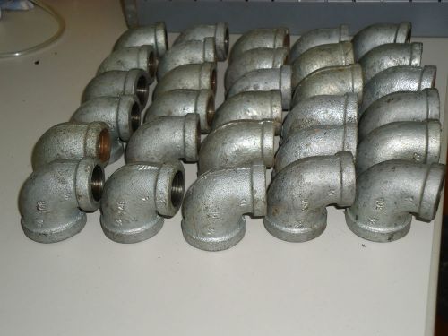 3/4&#034;x1/2&#034; galvanized 90 degree elbow new old stock lot of six (6) for sale