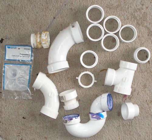 lot of assorted 1 1/2&#034; pvc fittings elbow, coupling, t