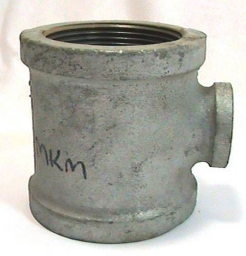 2-1/2&#034; x 2-1/2&#034; x 1&#034; 150 reducing tee pipe fitting mallealbe iron galvanized nos for sale