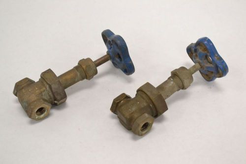 Lot 2 nibco t-134 brass gate valve size 1/4in npt 150swp 300wog b265165 for sale