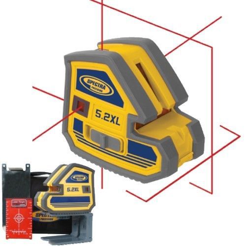 Spectra Laser Level 5.2XL Multi-Purpose 5 Point and Cross Line Laser 18051