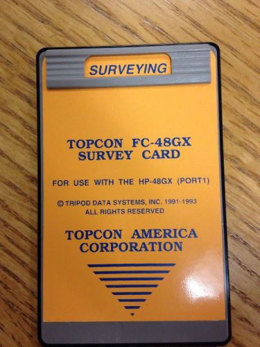 TOPCON FC-48GX Survey Card For Use With The HP-48GX Calculator Port 1 TDS