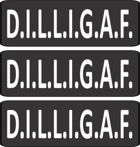 3 - D.I.L.L.I.G.A.F (DILLGIAF) Do I Look Like I Give A F*ck 1&#034;x3&#034; Sticker Decal