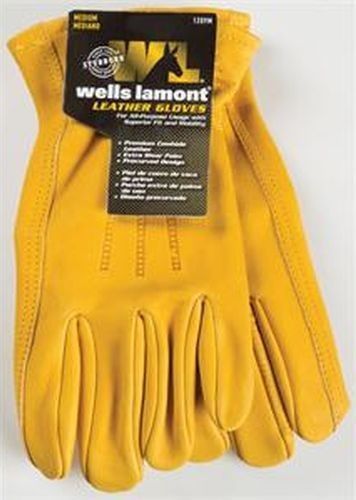 NEW * WELLS LAMONT Premium Leather Cowhide Work Gloves ALL PURPOSE Size Medium