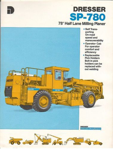 Equipment Brochure - Dresser - SP-780 - Milling Planer Road Building 1986 (EB765