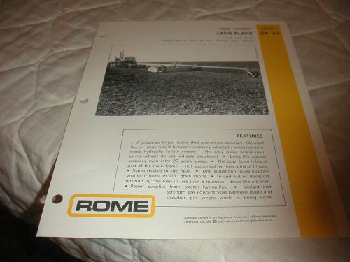 1975 ROME/GURRIES MODEL GP-40 LAND PLANE SALES BROCHURE