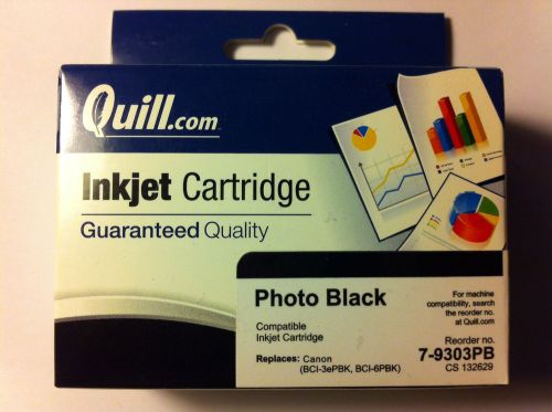Quill Inkjet Cartridge Replaces Canon BCI-3ePBK, BCI-6PBK Photo Black - NIB