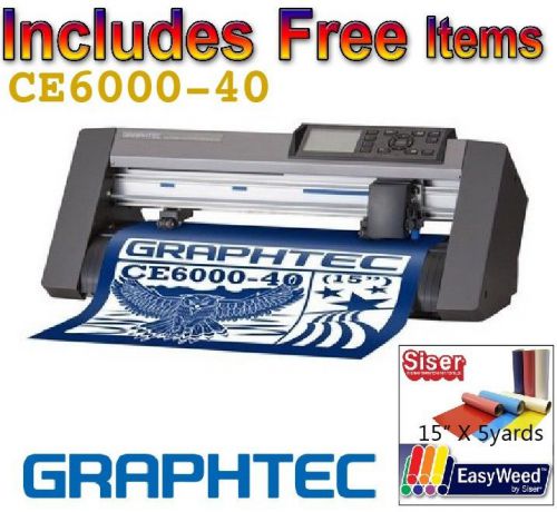 Graphtec ce6000-40 15&#034; vinyl cutter + free heat transfer vinyl + free shipping!! for sale