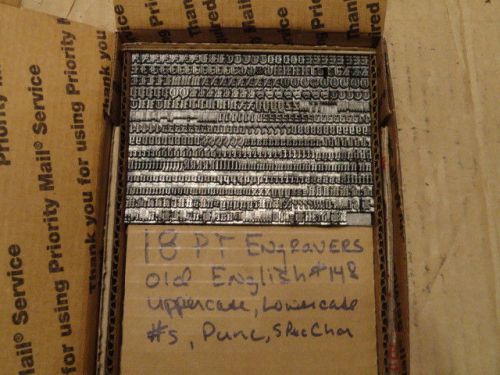 Letterpress Printing Lead Foundry? Type 18 PT Engravers Old English Script #148