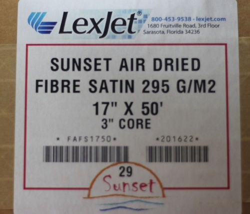 LEXJET AIR DRIED FIBRE SATIN 295 G/M2 17&#034; x 30&#039; Roll FAFS1750 w/ 3&#034; Core