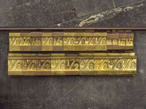Ludlow Brass Mats --Fractions-- Gothic -- Letterpress printing press