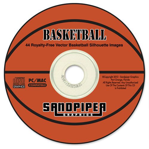 Basketball silhouettes - diy etching stencil clip art cd for sale